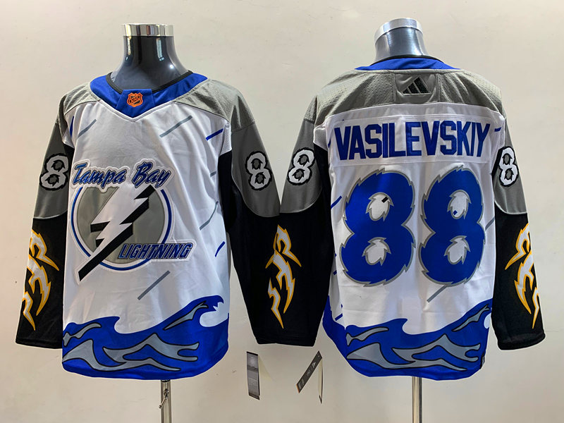 Men's Tampa Bay Lightning Andrei Vasilevskiy #88 White Home Breakaway Jersey